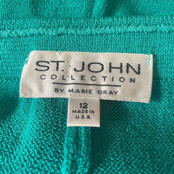 St John Collection by Marie Gray Teal Knit  Pants - Picture 4 of 5